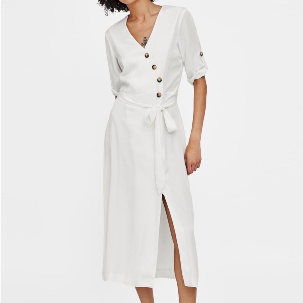 NWT Zara white midi dress